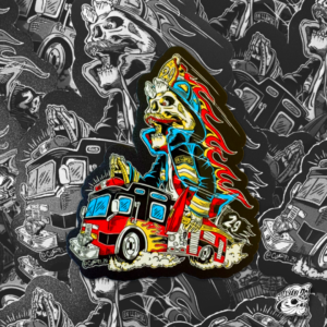 STICKER CON BARNIZ SECTORIZADO "MALDITO AL VOLANTE"